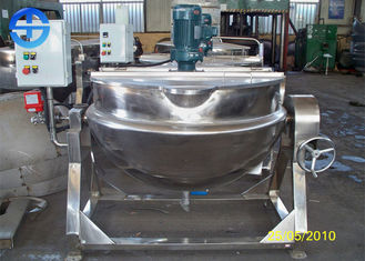 Tilting Electric Jacketed Kettle 304 Stainless Steel Material With Mixer