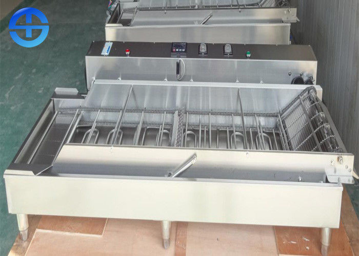 buy Automatic Continuous 4 Rows Stainless Steel Donut Fryer Machine online manufacturer